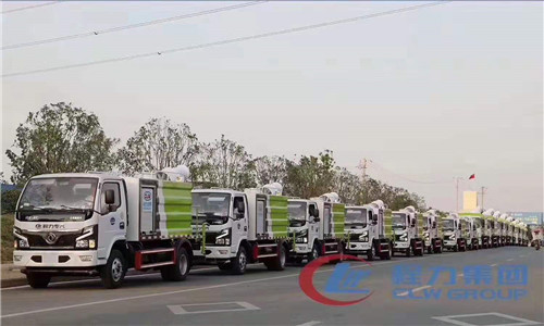熱烈祝賀四川某環保體系集中采購國六最新款抑塵車批量圓滿發車