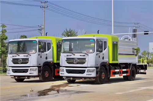  國六東風多利卡D9多功能抑塵車可以選裝30米，40米，50米，80米霧炮