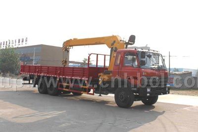 國四東風153后雙橋隨車起重運輸車